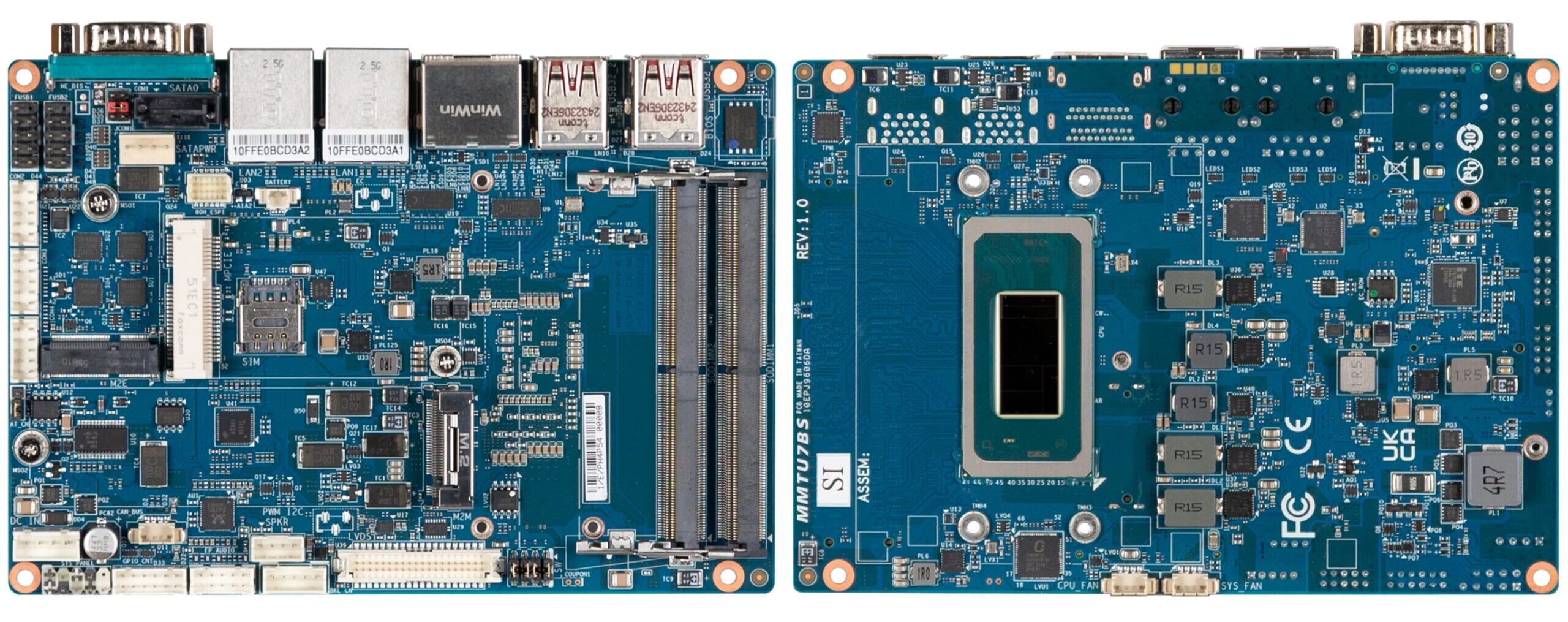 Intel Core Ultra SBCs front and back