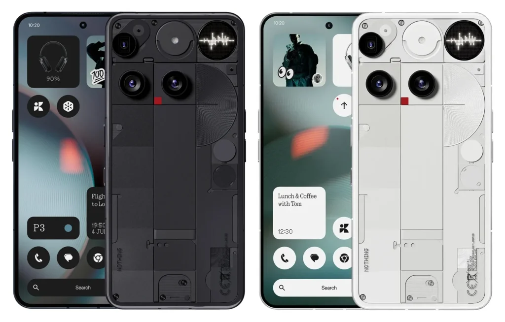 Nothing Phone 3 black and white (Front and back)