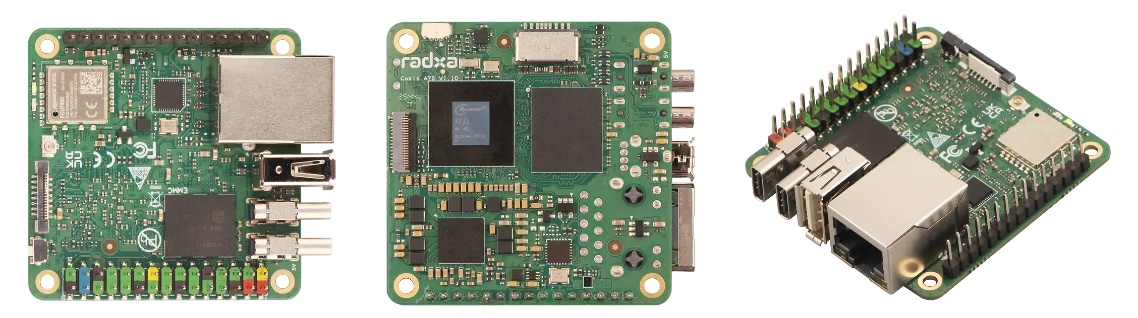 Radxa Cubie A7S edge AI SBC Front and Back